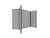 Portable Display Board, Free Standing, 5'9" x 6'2", Black Frame, Fabric Speckled Gray