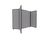 Portable Display Board, Free Standing, 5'9" x 6'2", Black Frame, Fabric Classic Gray