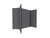 Portable Display Board, Free Standing, 6'5" x 6'2", Black Frame, Fabric Ash Gray