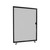 Hush Panel Cubicle Sliding Door, 6'h x 4'w, Matte Black Trim, Frosted Poly, Right Door