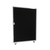 Hush Panel Cubicle Sliding Door, 6'h x 4'w, Silver Trim, Acoustic Control Black, Left Door
