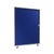 Hush Panel Cubicle Sliding Door, 6'h x 4'w, Silver Trim, Acoustic Control Navy Blue, Right Door