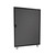 Hush Panel Cubicle Sliding Door, 6'h x 4'w, Matte Black Trim, Acoustic Control Dark Gray, Left Door