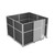 Hush Panel Cubicle Sliding Door KIT, 6'h x 8'w x 8'd, Silver Trim, Frosted Poly, 6'h x 4'w Right Door, Fabric Classic Gray