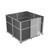 Hush Panel Cubicle Sliding Door KIT, 6'h x 8'w x 8'd, Silver Trim, Frosted Poly, 6'h x 4'w Right Door, Fabric Ash Gray