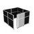 Hush Panel Cubicle Sliding Door KIT, 6'h x 8'w x 8'd, Silver Trim, Frosted Poly, 6'h x 4'w Left Door, Fabric Black