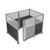 Hush Panel Cubicle Sliding Door KIT, 6'h x 8'w x 6'd, Silver Trim, Frosted Poly Window, Frosted Poly 6'h x 4'w Left Door, Fabric Ash Gray