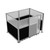 Hush Panel Electric Cubicle Sliding Door KIT, 6'h x 8'w x 6'd, Silver Trim, Frosted Poly Window, Frosted Poly 6'h x 4'w Right Door, Fabric Black