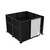 Hush Panel Cubicle Sliding Door KIT, 6'h x 8'w x 8'd, Matte Black Trim, Frosted Poly, 6'h x 4'w Right Door, Fabric Black