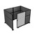 Hush Panel Cubicle Sliding Door KIT, 6'h x 8'w x 6'd, Matte Black Trim, Frosted Poly, 6'h x 4'w Left Door, Fabric Classic Gray