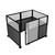 Hush Panel Cubicle Sliding Door KIT, 6'h x 8'w x 6'd, Matte Black Trim, Frosted Poly Window, Frosted Poly 6'h x 4'w Left Door, Fabric Ash Gray