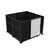 Hush Panel Electric Cubicle Sliding Door KIT, 6'h x 8'w x 8'd, Matte Black Trim, Frosted Poly, 6'h x 4'w Right Door, Fabric Black