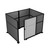 Hush Panel Electric Cubicle Sliding Door KIT, 6'h x 8'w x 6'd, Matte Black Trim, Frosted Poly, 6'h x 4'w Left Door, Fabric Ash Gray