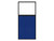 Hush Panel 6'h x 3'w Acoustic Control Blue with Clear Poly (Non-Electric) with Matte Black Frame