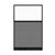 Configurable Acoustic Cubicle Partition Electric Hush Panel 4' x 6' W/Window Cloud Gray Woven Woven Fabric Clear Window Black Trim
