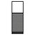 Configurable Acoustic Cubicle Partition Electric Hush Panel 2' x 6' W/Window Cloud Gray Woven Woven Fabric Clear Window Black Trim