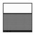 Configurable Acoustic Cubicle Partition Electric Hush Panel 6' x 6' W/Window Cloud Gray Woven Woven Fabric Clear Window Black Trim
