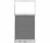 Configurable Acoustic Cubicle Partition Electric Hush Panel 3' x 6' Cloud Gray Woven Fabric Clear Window w/ Electric Channel