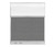 Configurable Acoustic Cubicle Partition Electric Hush Panel 5' x 6' Cloud Gray Woven Fabric Clear Fluted Window w/ Electric Channel