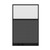 Configurable Acoustic Cubicle Partition Electric Hush Panel 4' x 6' W/Window Charcoal Gray Woven Fabric Clear Fluted Window Black Trim