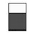 Configurable Acoustic Cubicle Partition Electric Hush Panel 4' x 6' W/Window Charcoal Gray Woven Fabric Clear Window Black Trim
