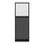 Configurable Acoustic Cubicle Partition Electric Hush Panel 2' x 6' W/Window Charcoal Gray Woven Fabric Clear Fluted Window Black Trim