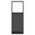 Configurable Acoustic Cubicle Partition Electric Hush Panel 2' x 6' W/Window Charcoal Gray Woven Fabric Clear Window Black Trim