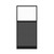 Configurable Acoustic Cubicle Partition Electric Hush Panel 3' x 6' W/Window Charcoal Gray Woven Fabric Clear Fluted Window Black Trim