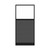 Configurable Acoustic Cubicle Partition Electric Hush Panel 3' x 6' W/Window Charcoal Gray Woven Fabric Clear Window Black Trim