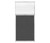 Portable and Acoustic Partition Hush Panel Configurable Cubicle Partition 3' x 6' W/ Window Charcoal Gray Woven Fabric Clear Fluted Window