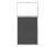 Portable and Acoustic Partition Hush Panel Configurable Cubicle Partition 3' x 6' W/ Window Charcoal Gray Woven Fabric Frosted Window