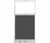 Configurable Acoustic Cubicle Partition Electric Hush Panel 3' x 6' Charcoal Gray Woven Fabric Clear Window w/ Electric Channel