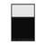 Configurable Acoustic Cubicle Partition Electric Hush Panel 4' x 6' W/Window Black Woven Fabric Clear Fluted Window Black Trim
