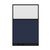 Configurable Acoustic Cubicle Partition Electric Hush Panel 4' x 6' W/Window Navy Blue Woven Fabric Clear Fluted Window Black Trim