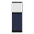 Configurable Acoustic Cubicle Partition Electric Hush Panel 2' x 6' W/Window Navy Blue Woven Fabric Clear Fluted Window Black Trim
