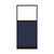 Configurable Acoustic Cubicle Partition Electric Hush Panel 3' x 6' W/Window Navy Blue Woven Fabric Clear Window Black Trim