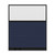 Configurable Acoustic Cubicle Partition Electric Hush Panel 5' x 6' W/Window Navy Blue Woven Fabric Clear Fluted Window Black Trim
