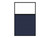 Portable and Acoustic Partition Hush Panel Configurable Cubicle Partition 4' x 6' W/ Window Navy Blue Woven Fabric Frosted Window Black Trim