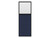 Portable and Acoustic Partition Hush Panel Configurable Cubicle Partition 2' x 6' W/ Window Navy Blue Woven Fabric Clear Window Black Trim