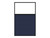 Portable and Acoustic Partition Hush Panel Configurable Cubicle Partition 3' x 6' W/ Window Navy Blue Woven Fabric Clear Window Black Trim