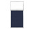 Portable and Acoustic Partition Hush Panel Configurable Cubicle Partition 3' x 6' W/ Window Navy Blue Woven Fabric Clear Window