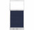 Configurable Acoustic Cubicle Partition Electric Hush Panel 3' x 6' Navy Blue Woven Fabric Clear Window w/ Electric Channel
