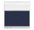 Configurable Acoustic Cubicle Partition Electric Hush Panel 6' x 6' Navy Blue Woven Fabric Clear Fluted Window w/ Electric Channel