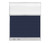 Configurable Acoustic Cubicle Partition Electric Hush Panel 5' x 6' Navy Blue Woven Fabric Clear Fluted Window w/ Electric Channel