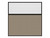Portable and Acoustic Partition Hush Panel Configurable Cubicle Partition 6' x 6' W/ Window Warm Pebble Woven Fabric Clear Fluted Window Black Trim