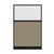 Configurable Acoustic Cubicle Partition Electric Hush Panel 4' x 6' W/Window Warm Pebble Woven Fabric Clear Fluted Window Black Trim