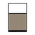 Configurable Acoustic Cubicle Partition Electric Hush Panel 4' x 6' W/Window Warm Pebble Woven Fabric Clear Window Black Trim