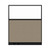 Configurable Acoustic Cubicle Partition Electric Hush Panel 5' x 6' W/Window Warm Pebble Woven Fabric Frosted Window Black Trim