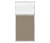 Portable and Acoustic Partition Hush Panel Configurable Cubicle Partition 3' x 6' W/ Window Warm Pebble Woven Fabric Clear Fluted Window