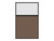 Portable and Acoustic Partition Hush Panel Configurable Cubicle Partition 4' x 6' W/ Window Mocha Woven Fabric Clear Fluted Window Black Trim